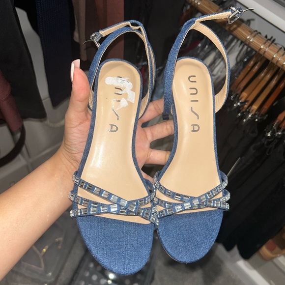 Unisa Denim Blue Strap heels - Picture 1 of 4